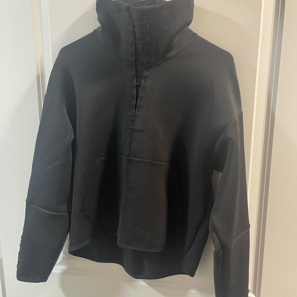 Nike Black Lace-Up Funnel Neck Sweatshirt